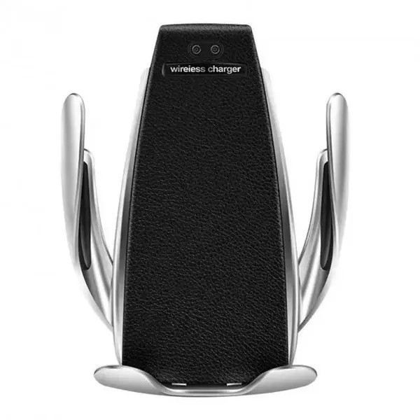 Автомобільний сенсорний утримувач Penguin Smart Sensor S5 QI з бездротовою зарядкою 10w Black датчик руху - автоматично розсуває ніжки утримувача — фото 3