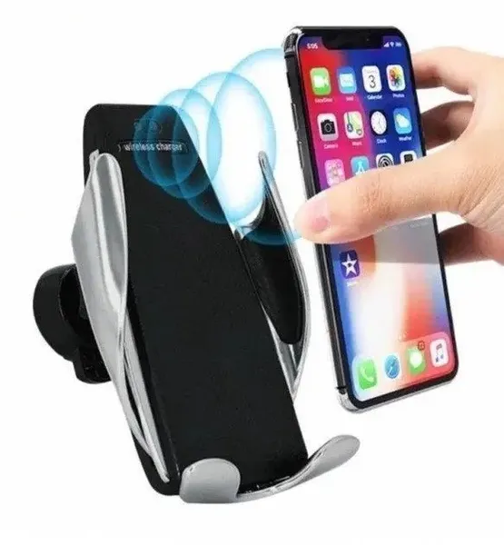 Автомобільний сенсорний утримувач Penguin Smart Sensor S5 QI з бездротовою зарядкою 10w Black датчик руху - автоматично розсуває ніжки утримувача — фото 5