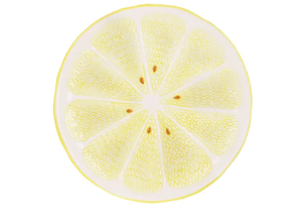 Блюдо керамічне Lemon D25.5 см жовтий 928-058, стильне літне сервірування столу — фото 2