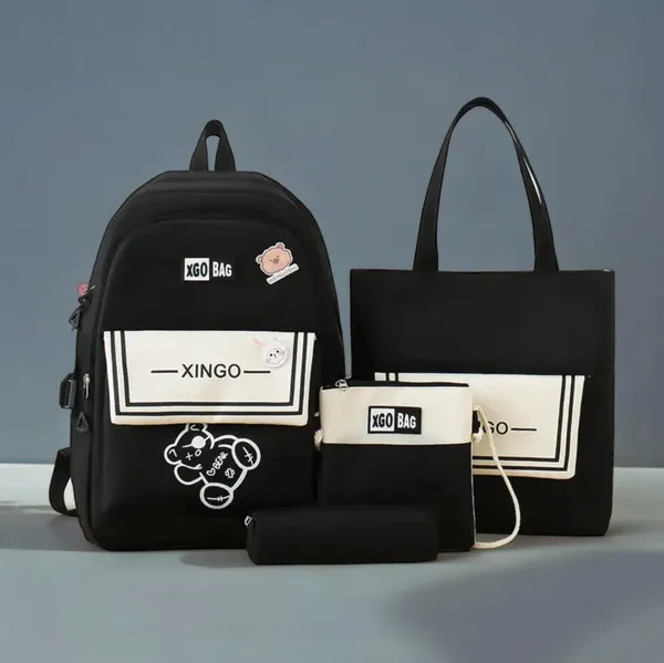 Рюкзак 4 в 1 шкільний для дівчинки XGO BAG (набір: рюкзак, шоппер, пен