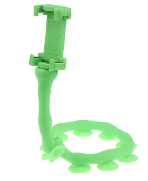 Тримач для телефону із присосками Cute Worm Lazy Holder Черв'як з поворотом на 360 градусів Зелений — фото 2