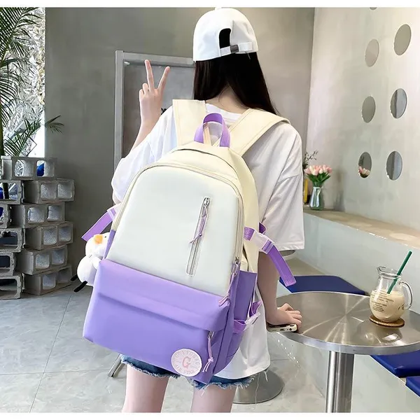 Рюкзак 4 в 1 шкільний для дівчинки G-Bag (набір: рюкзак, шоппер, пенал, сумочка), фіолетовий — фото 3