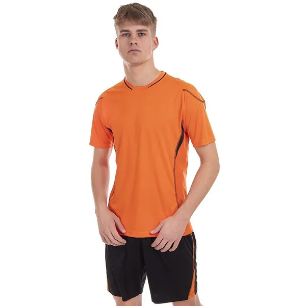 Форма футбольна комплект футболка та шорти Lingo LD-5012 2XL помаранчевий-чорний — фото 5