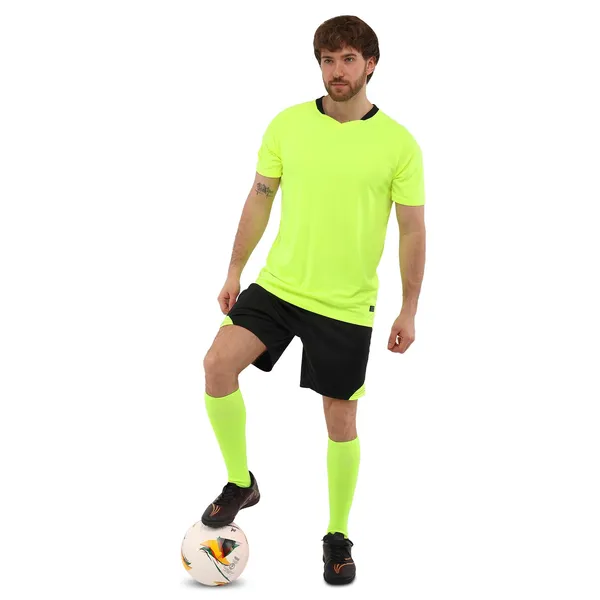 Форма футбольная комплект футболка и шорты Lingo LD-5022 3XL салатовый-черный — фото 3