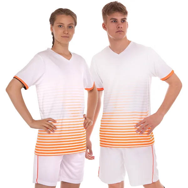 Форма футбольна комплект футболка та шорти SP-Sport CO-1908 2XL білий-помаранчевий