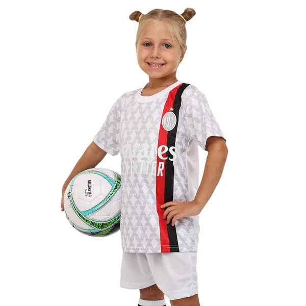 Форма футбольная детская с символикой футбольного клуба AC MILAN гостевая 2024 SP-Planeta CO-6352 26 белый — фото 5
