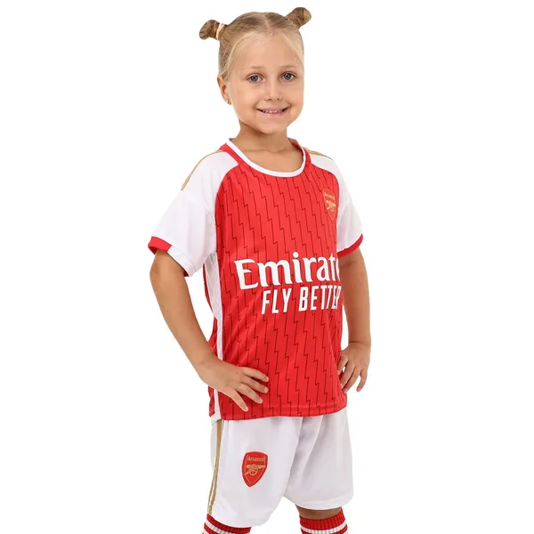 Форма футбольна дитяча із символікою футбольного клубу ARSENAL домашня 2024 SP-Planeta CO-6276 20 червоний-білий — фото 3