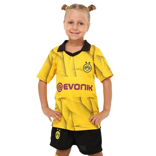 Форма футбольна дитяча із символікою футбольного клубу BORUSSIA DORTMUND гостьова 2024 SP-Planeta CO-6358 22 чорний — фото 2