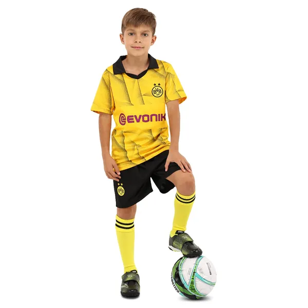 Форма футбольна дитяча із символікою футбольного клубу BORUSSIA DORTMUND гостьова 2024 SP-Planeta CO-6358 22 чорний — фото 4