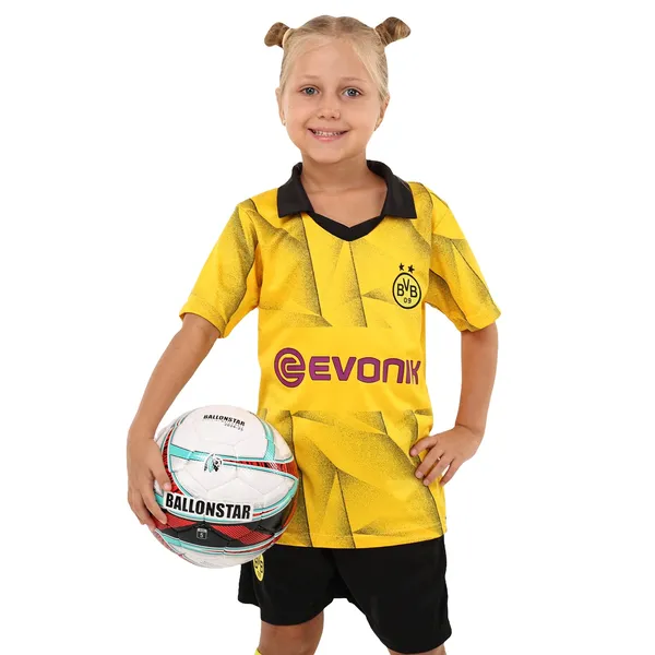 Форма футбольна дитяча із символікою футбольного клубу BORUSSIA DORTMUND гостьова 2024 SP-Planeta CO-6358 22 чорний — фото 5