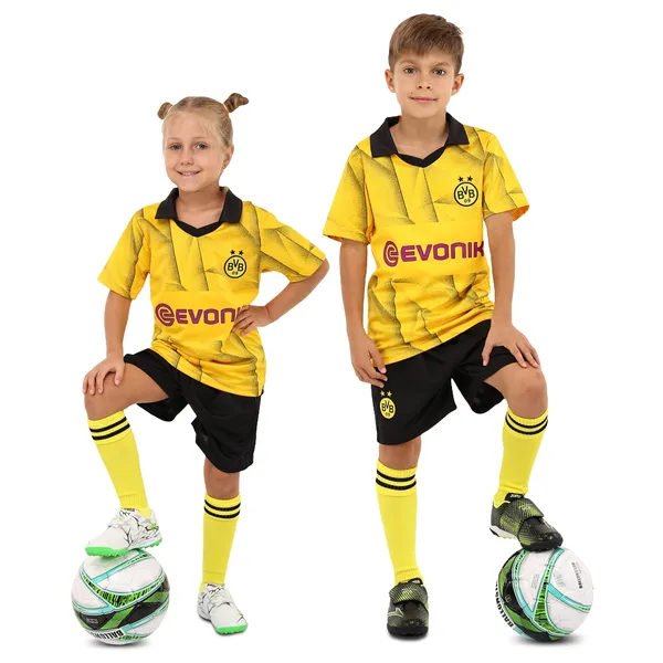 Форма футбольна дитяча із символікою футбольного клубу BORUSSIA DORTMUND гостьова 2024 SP-Planeta CO-6358 22 чорний — фото 6