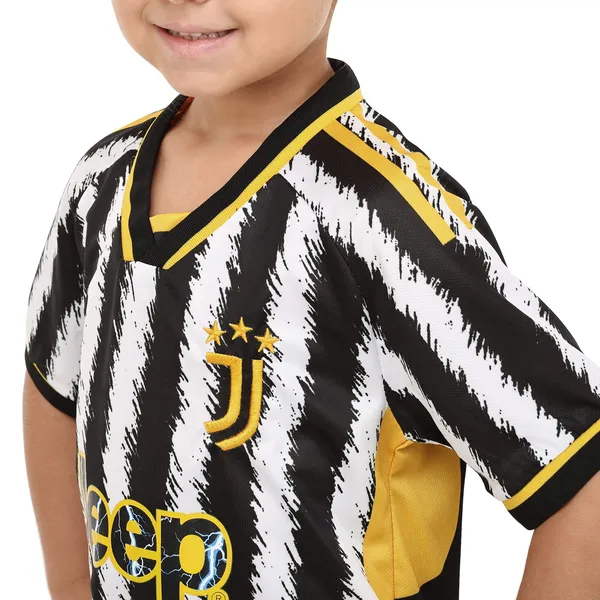 Форма футбольная детская с символикой футбольного клуба JUVENTUS домашняя 2024 SP-Planeta CO-6311 28 черный-белый — фото 2