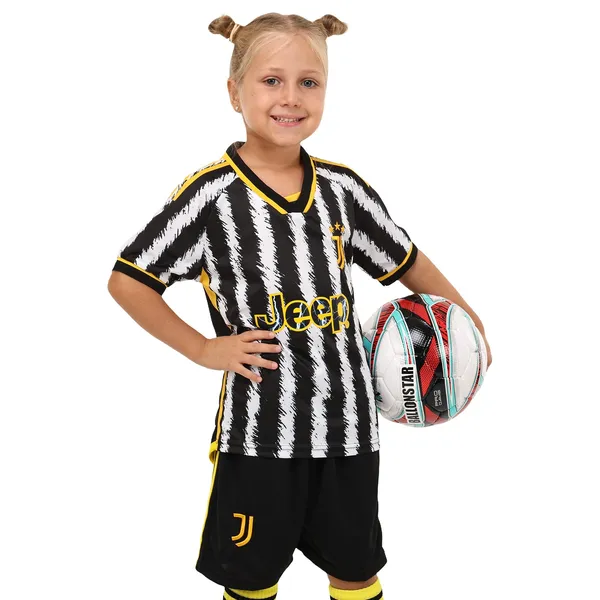 Форма футбольная детская с символикой футбольного клуба JUVENTUS домашняя 2024 SP-Planeta CO-6311 28 черный-белый — фото 5