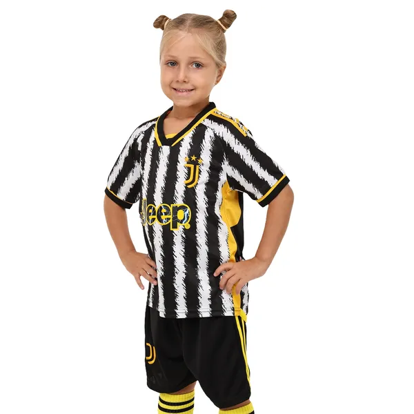 Форма футбольная детская с символикой футбольного клуба JUVENTUS домашняя 2024 SP-Planeta CO-6311 28 черный-белый — фото 6