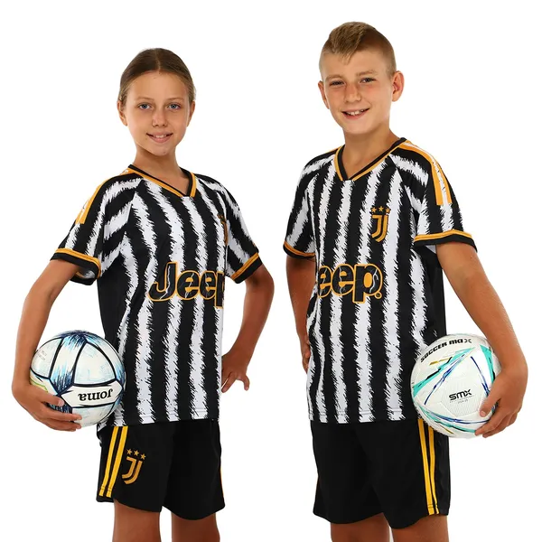 Форма футбольна дитяча із символікою футбольного клубу JUVENTUS домашня 2024 SP-Sport CO-7193 XL білий-чорний