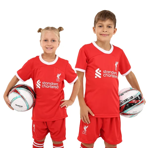 Форма футбольна дитяча із символікою футбольного клубу LIVERPOOL домашня 2024 SP-Planeta CO-6327 28 червоний-білий