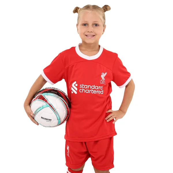 Форма футбольна дитяча із символікою футбольного клубу LIVERPOOL домашня 2024 SP-Planeta CO-6327 28 червоний-білий — фото 2