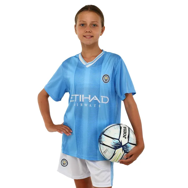 Форма футбольная детская с символикой футбольного клуба MANCHESTER CITY домашняя 2024 SP-Sport CO-7184 S голубой-белый — фото 2