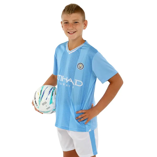 Форма футбольная детская с символикой футбольного клуба MANCHESTER CITY домашняя 2024 SP-Sport CO-7184 S голубой-белый — фото 4