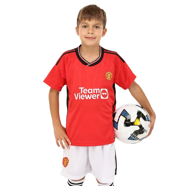 Форма футбольная детская с символикой футбольного клуба MANCHESTER UNITED домашняя 2024 SP-Planeta CO-6216 24 красный-белый — фото 4