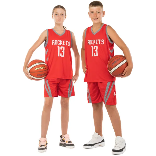 Форма баскетбольна дитяча NBA клуб Houston Rockets 13 BA-0966 2XL Червоний/Сірий — фото 6