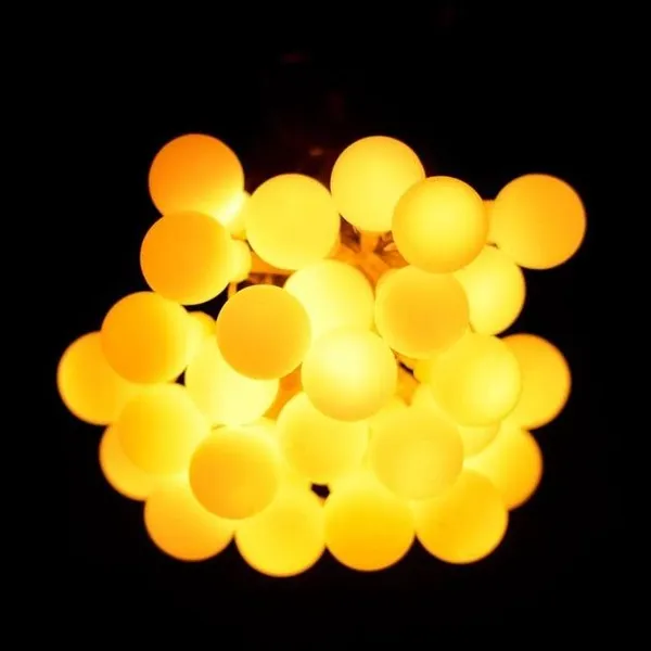 Гірлянда-кульки на 10 м., 200 LED діодів кульок, дріт гнучкий білий, світіння Біле тепле (8 режимів) від 220В (на ялинку, штору, вікно, стіну) — фото 2