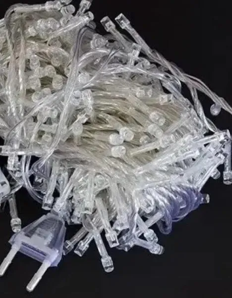 Гірлянда на 28 м., 424 LED діодів, дріт гнучкий прозорий, світіння Біле тепле (8 режимів) від 220В (на ялинку, штору, вікно, стіну) — фото 4