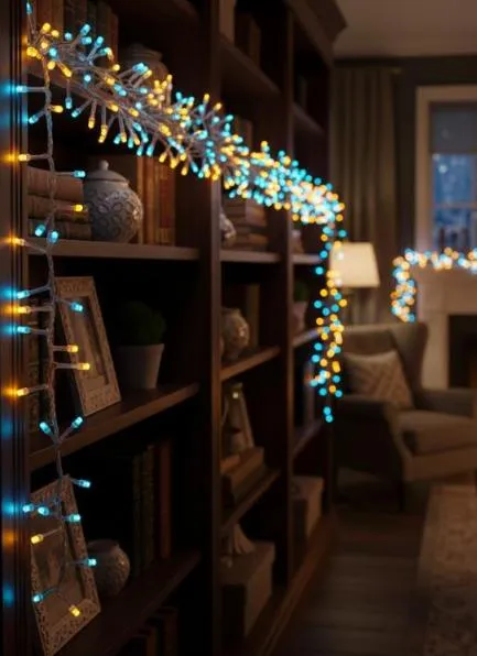 Гірлянда новорічна Ukraine 28 м 500 LED, свічення жовто-блакитне, 8 режимів, гнучкий, прозорий провід 1150-26, (на ялинку, штору, вікно, стіну), від — фото 2