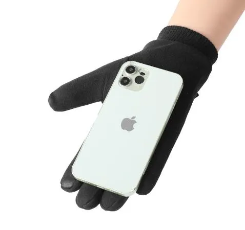 Оксамитові зимові рукавички чоловічі спортивні сенсорні (для смартфона) чорні (теплі, біг, лижі, туризм) р-р (0604) XL — фото 4