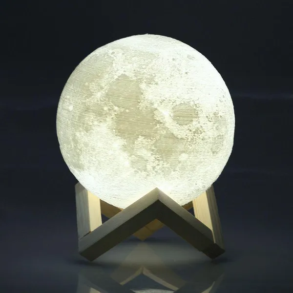 Нічник 3D світильник місяць Moon Touch Control 15 см, 5 режимів — фото 2