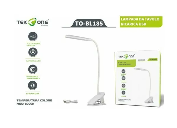 Акумуляторна LED-лампа світлодіодна на прищіпці BL185 7-8000K Білий (н