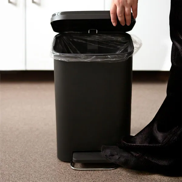Відро для сміття з кришкою та педаллю MVM BIN-13 12L ANTHRACITE — фото 5