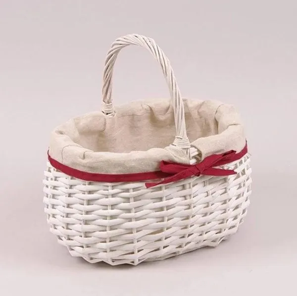 Кошик з тканиною білий Flora 5469
