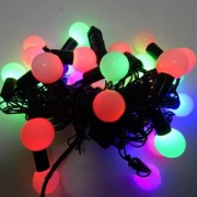 Гирлянда светодиодная шарики LED 28 RGB черный провод