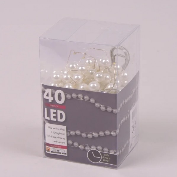 Гирлянда LED Жемчужины теплый свет 40 светодиодов 1,8 м 45011