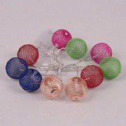Гірлянда LED кольорові Ажурні кульки тепле світло 10 світлодіодів 1,5 м 40821