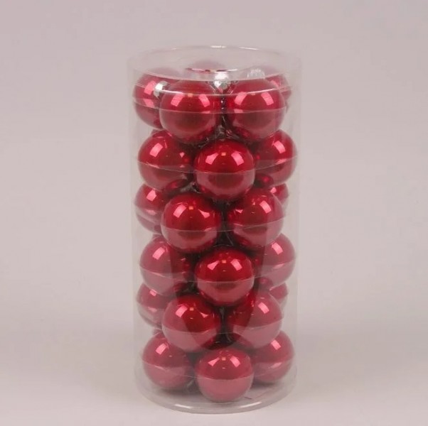 Кульки скляні Flora 5,7 см. червоний опал (30 шт.) 44350