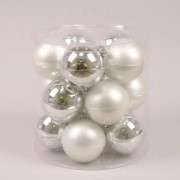 Набор стеклянных новогодних шаров Flora 15 шт. D-8 см 40340