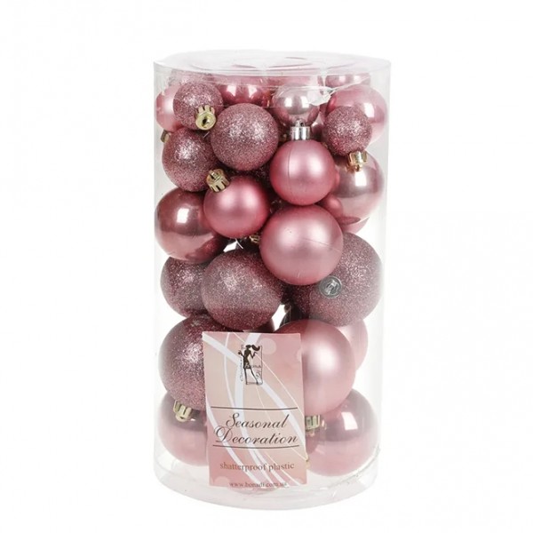 Набір пластикових новорічних кульок Flora Мікс 40 шт. 11645