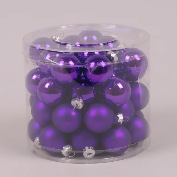 Кульки скляні Flora 3 см. фіолетові (45 шт.) 40234