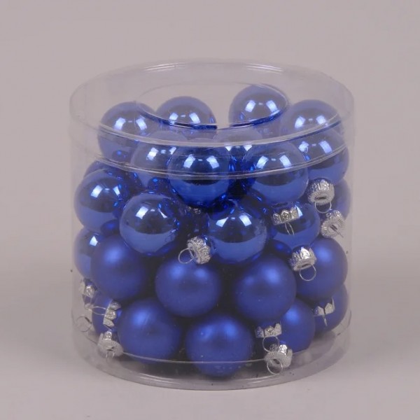 Кульки скляні Flora 3 см. блакитні (45 шт.) 40237