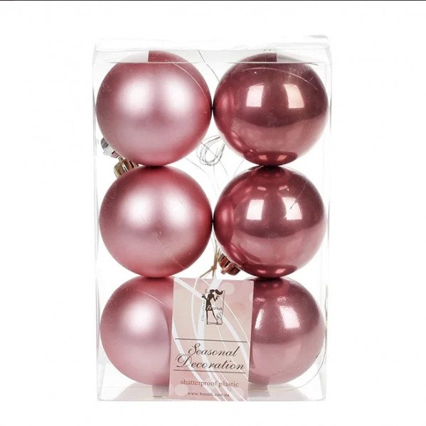 Набір пластикових новорічних кульок Flora 6 шт. D-6 см 11643