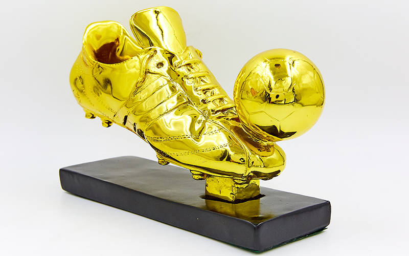 Фігурка нагородна спортивна Футбол Бутса з м'ячем золота C-1346-B2