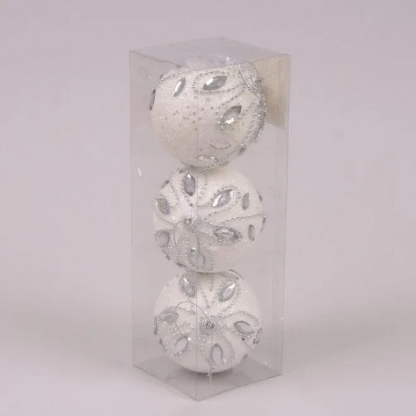 Комплект новогодних шаров Flora 3 шт. D-7 см 26606