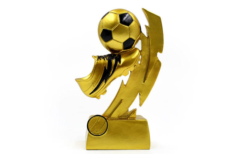 Фігурка нагородна спортивна Футбол Бутса з м'ячем золота C-1720-A
