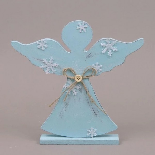 Ангел деревянный Flora голубой 29431