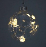 Шар стеклянный Flora 0 см. с LED снежинками 10 шт 40827