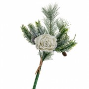 Декор Elso новорічна гілка Троянда біла (6008-027)