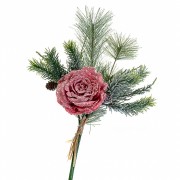 Декор Elso новорічна гілка Троянда червона (6008-026)