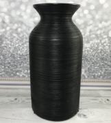 Керамическая ваза  Decsty ребристая черная L